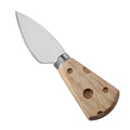 Pointed Hard Cheese Knife with Cheese-Shaped Holey Rubberwood Handle