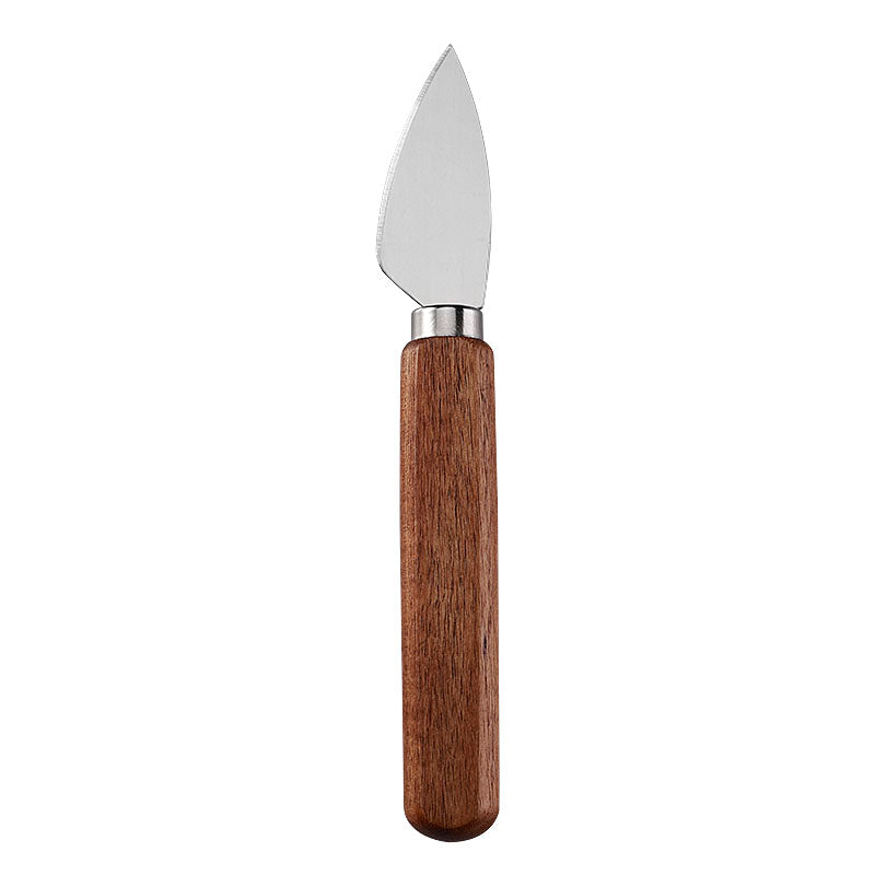 Pointed Hard Cheese Knife with Stainless Steel Blade & Acacia Flat Handle