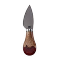 Titanium Hard Cheese Knife with Burl Wood & Red Resin Handle