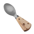 Cheese Spoon with Cheese-Shaped Holey Rubberwood Handle