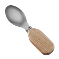 Oval Cheese Spoon with Stainless Steel Bowl & Flat Oval Rubberwood Handle