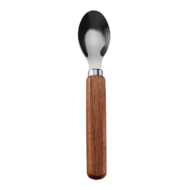 Cheese Spoon with Stainless Steel Bowl & Acacia Flat Handle