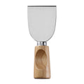 Wide-Blade Cheese Cleaver with Stainless Steel Blade & Single-Groove Square Rubberwood Handle