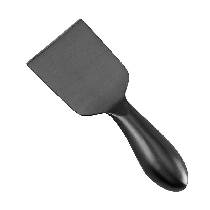 Full-Tang Wide-Blade Cheese Cleaver, Black Stainless Steel, Teardrop Handle