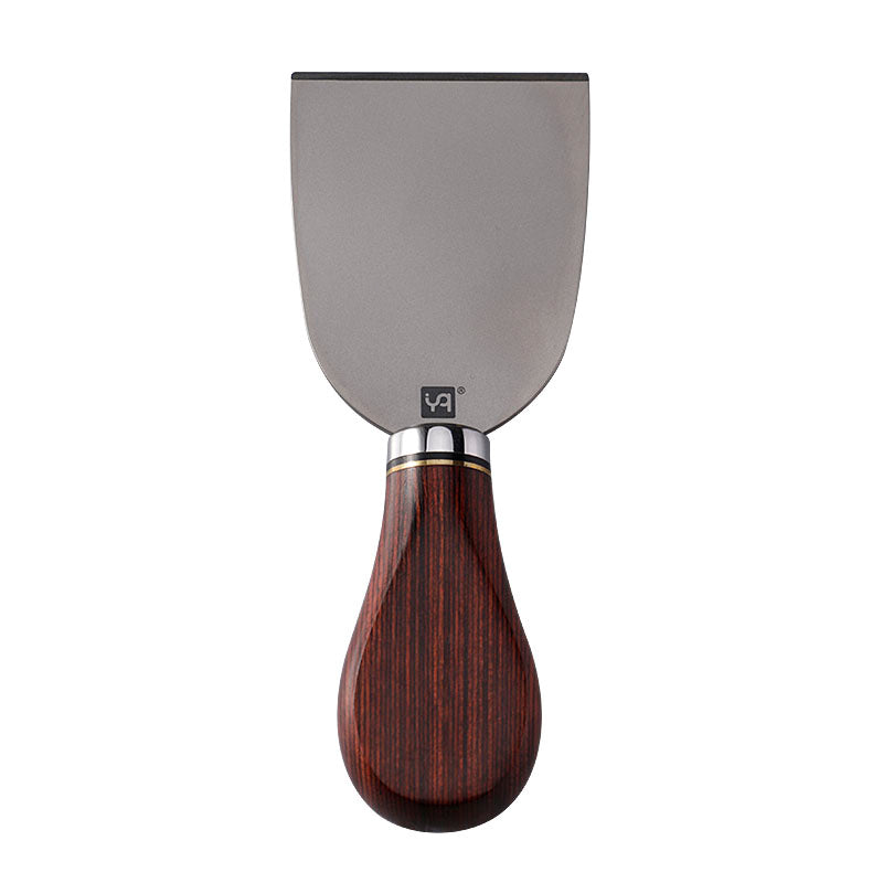 Titanium Cheese Cleaver with Rainbow Colorwood Handle