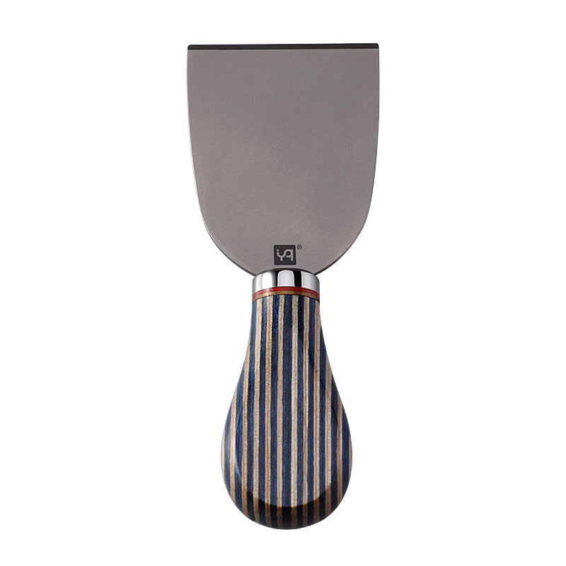 Titanium Cheese Cleaver with Blue Colorwood Handle