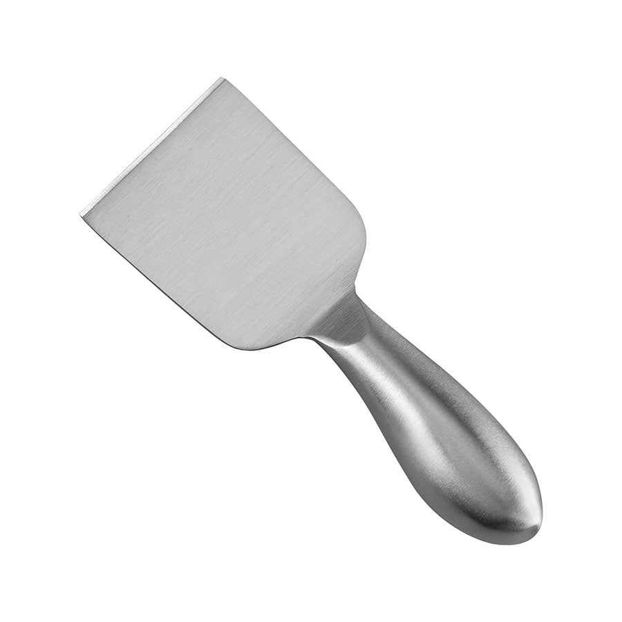 Full-Tang Wide-Blade Cheese Cleaver, Brushed Stainless Steel, Hollow Teardrop Handle