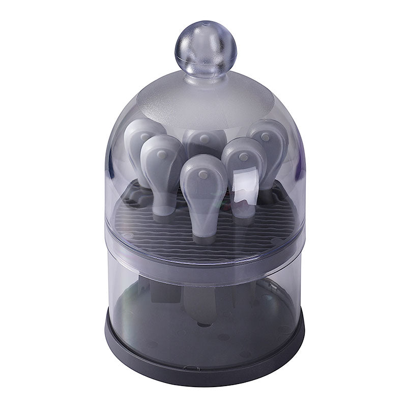6-Piece Titanium-Coated Cheese Knife Set with Transparent Dome Stand