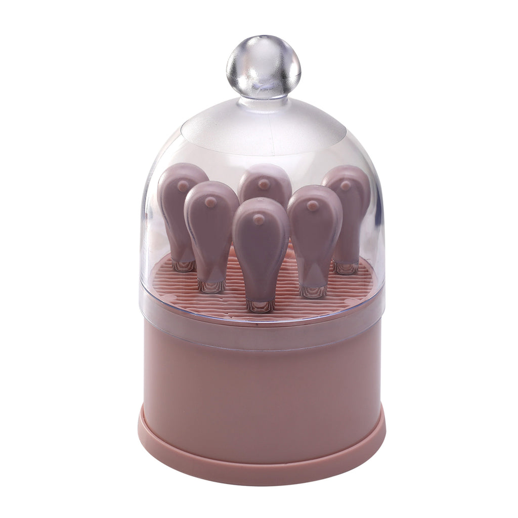 6-Piece Cheese Knife Set with Dome Stand & Clear Cover