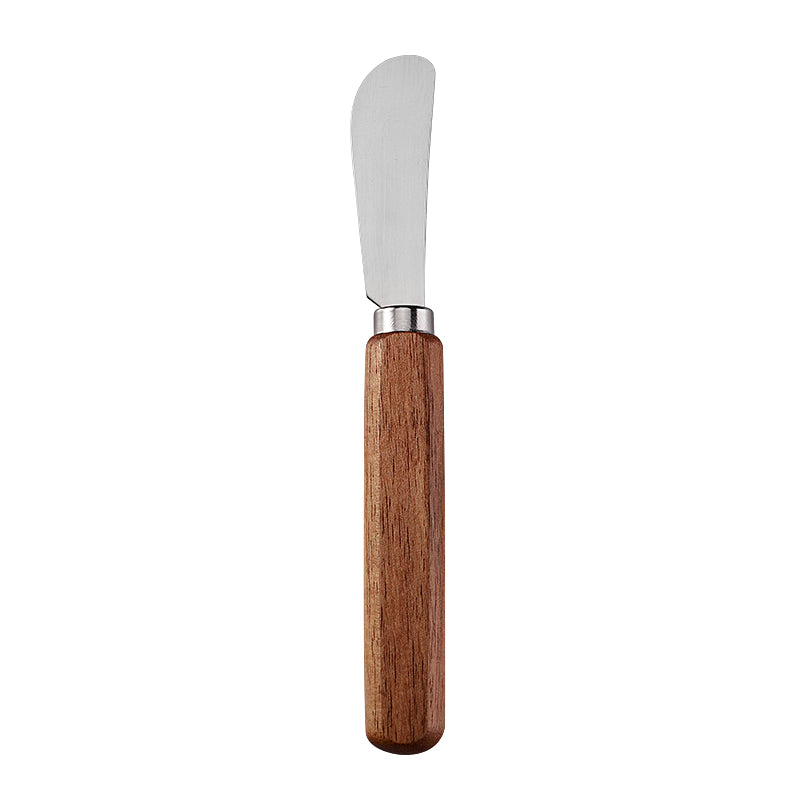 Curved Cheese Spreader with Stainless Steel Blade & Acacia Flat Handle