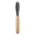 Double-Sided Serrated Soft Cheese Knife with Black Titanium Blade & Rubberwood Handle