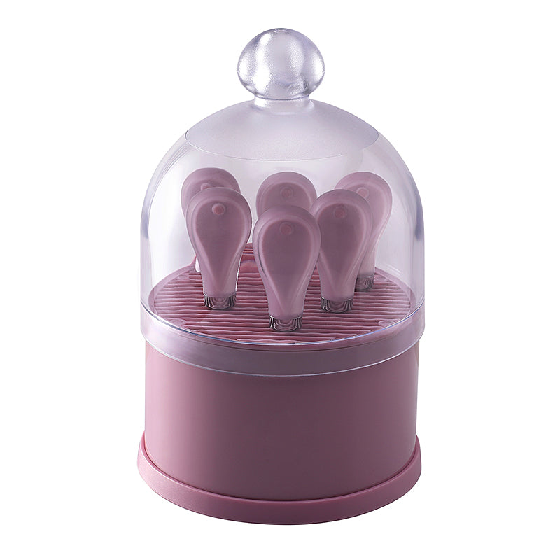 6-Piece Cheese Knife Set with Dome Stand & Clear Cover