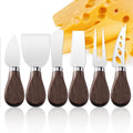 6-Piece Cheese Knife Set with Walnut Wood Handles