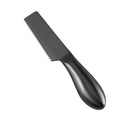 Full-Tang Square-Blade Cheese Cleaver, Black Stainless Steel, Teardrop Handle