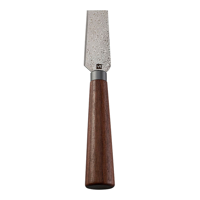 Damascus Steel Cheese Spreader with Walnut Wood Handle