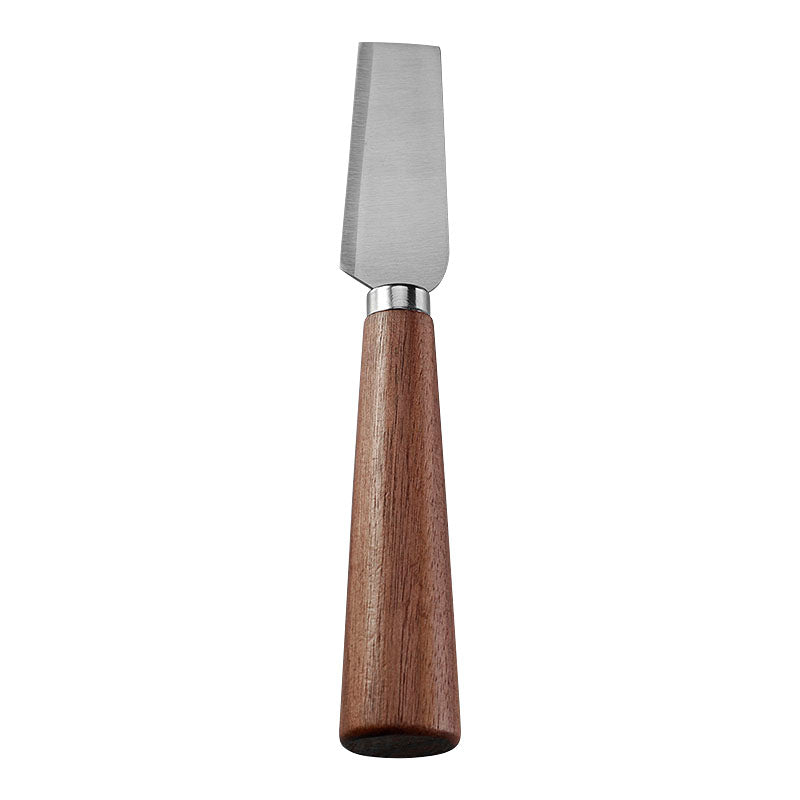 Wide Hard Cheese Knife with Brushed Stainless Steel Blade & Walnut Tapered Handle