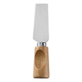 Angled Wide-Blade Cheese Knife with Stainless Steel Blade & Single-Groove Square Rubberwood Handle
