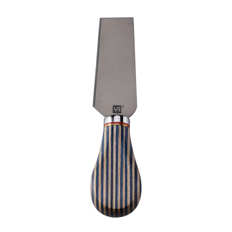 Titanium All-Purpose Cheese Knife with Blue Colorwood Handle
