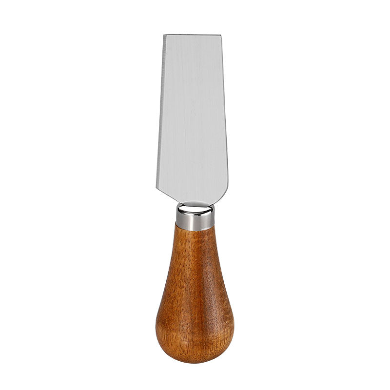 Wide Hard Cheese Knife with Acacia Wood Bulb Handle