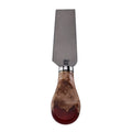 Titanium All-Purpose Cheese Knife with Burl Wood & Red Resin Handle