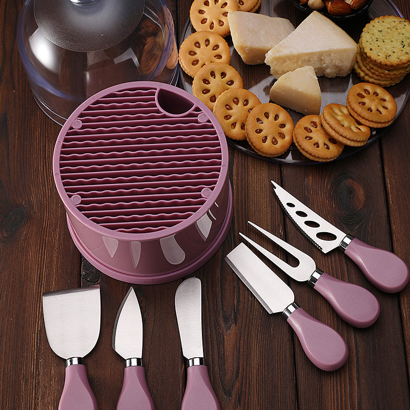 6-Piece Cheese Knife Set with Dome Stand