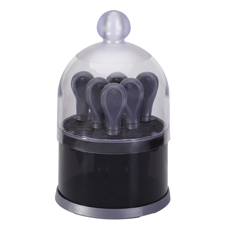 6-Piece Cheese Knife Set with Transparent Dome Stand