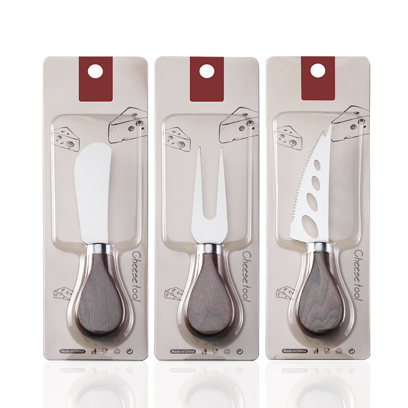 6-Piece Cheese Knife Set with Walnut Wood Handles