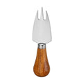 Three-Prong Cheese Fork with Acacia Wood Bulb Handle