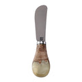 Titanium Butter Knife & Cheese Spreader with Burl Wood & Resin Handle