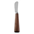 Curved Cheese Spreader with Brushed Satin Stainless Steel Blade & Walnut Tapered Handle