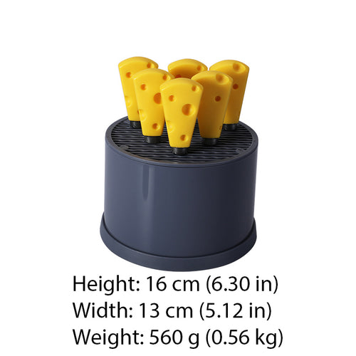 6-Piece Cheese Knife Set with Stand