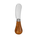 Wide Round-Tip Cheese Spreader with Acacia Wood Bulb Handle