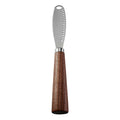 Multi-Slot Double-Sided Serrated Soft Cheese Knife with Hanging Hole, Brushed Satin Stainless Steel & Walnut Handle