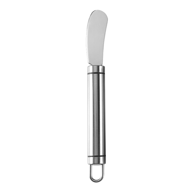 Round-Tip Cheese Spreader with Stainless Steel Blade & Cylindrical Handle with Hanging Loop