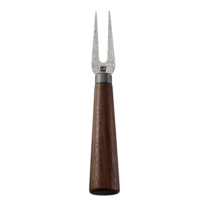 6-Piece Damascus Steel Cheese Knife Set with Walnut Wood Handles