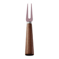 Two-Prong Cheese Fork with Pink Coated Tines & Walnut Tapered Handle