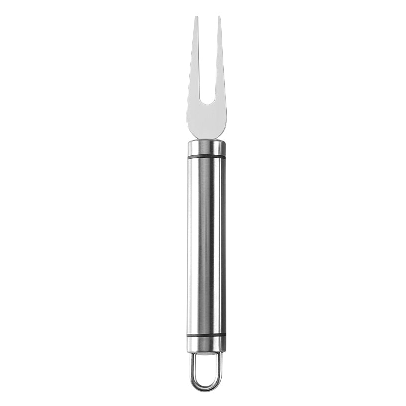Two-Prong Cheese Fork with Stainless Steel Tines & Cylindrical Handle with Hanging Loop