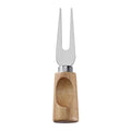 Two-Prong Cheese Fork with Stainless Steel Tines & Single-Groove Square Rubberwood Handle
