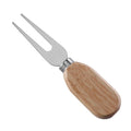 Two-Prong Cheese Fork with Stainless Steel Tines & Flat Oval Rubberwood Handle