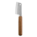 Square-Blade Cheese Cleaver with Hanging Hole, Brushed Stainless Steel & Acacia Flat Handle