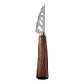Three-Hole Serrated Soft Cheese Knife with Fork Tip, Brushed Satin Stainless Steel & Walnut Tapered Handle