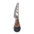 Titanium Soft Cheese Knife with Burl Wood & Black Resin Handle