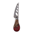 Titanium Soft Cheese Knife with Burl Wood & Red Resin Handle